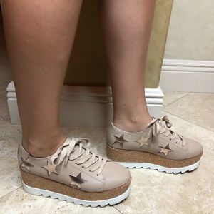 Steve Madden Kaya taupe bronze sneaker platform